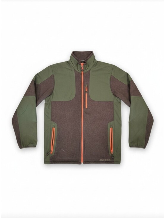 Eddie Bauer Other - Eddie Bauer Sport Shop Full Zip Fleece Jacket Green Brown Orange Mens Medium